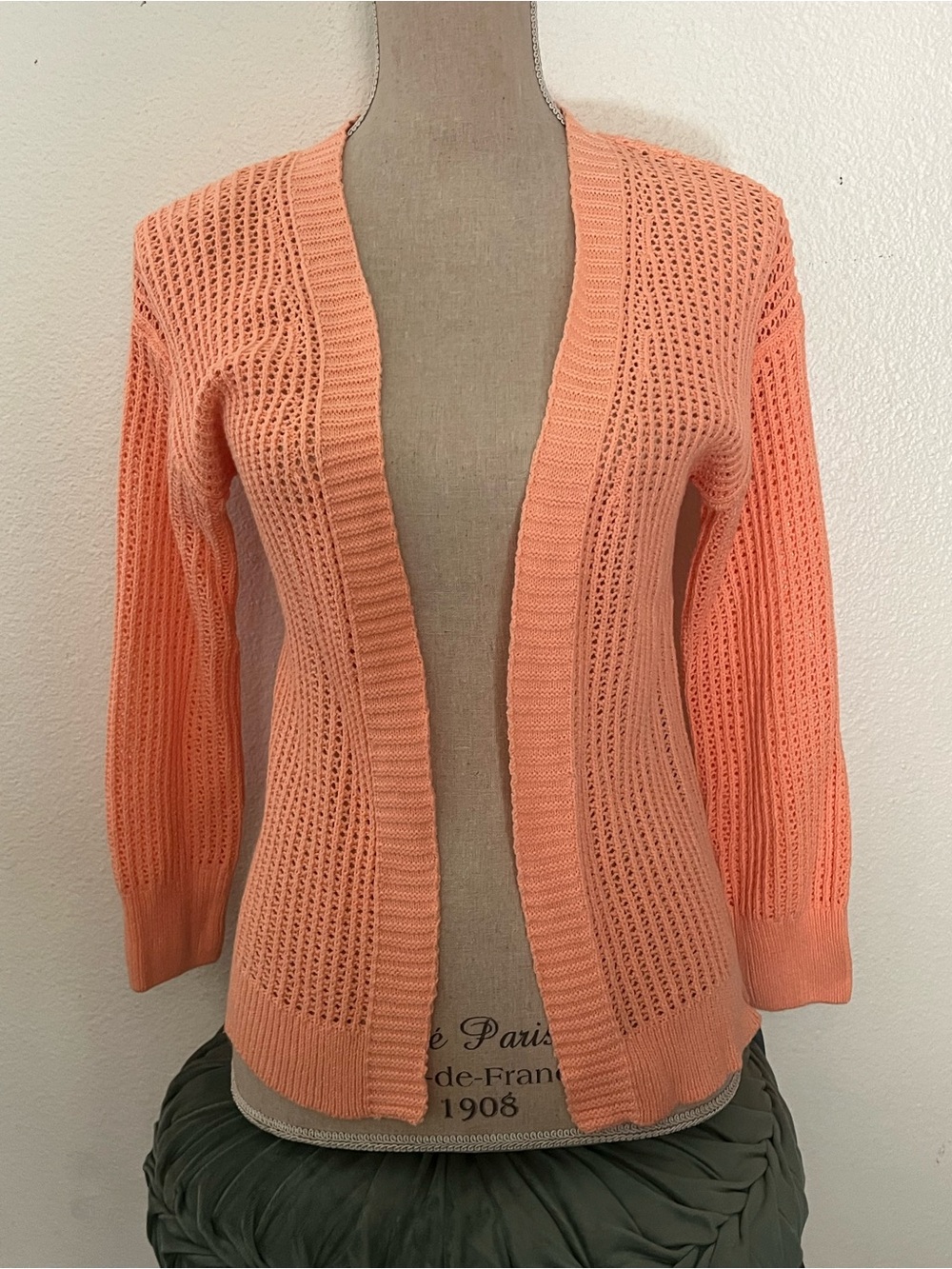 Cat & Jack Peach Open-Front Knit Cardigan